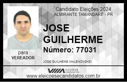 Candidato JOSE GUILHERME 2024 - ALMIRANTE TAMANDARÉ - Eleições