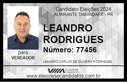 Candidato LEANDRO RODRIGUES 2024 - ALMIRANTE TAMANDARÉ - Eleições