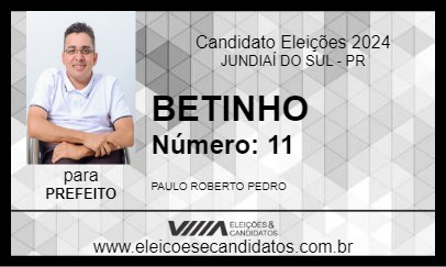 Candidato BETINHO 2024 - JUNDIAÍ DO SUL - Eleições