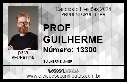 Candidato PROF GUILHERME 2024 - PRUDENTÓPOLIS - Eleições