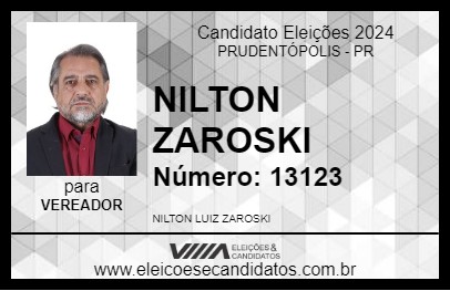 Candidato NILTON ZAROSKI 2024 - PRUDENTÓPOLIS - Eleições