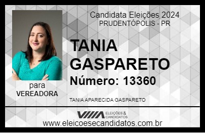 Candidato TANIA GASPARETO   2024 - PRUDENTÓPOLIS - Eleições