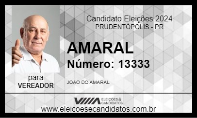 Candidato AMARAL 2024 - PRUDENTÓPOLIS - Eleições