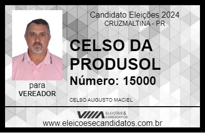 Candidato CELSO DA PRODUSOL 2024 - CRUZMALTINA - Eleições