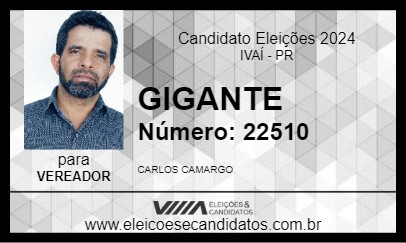 Candidato GIGANTE 2024 - IVAÍ - Eleições