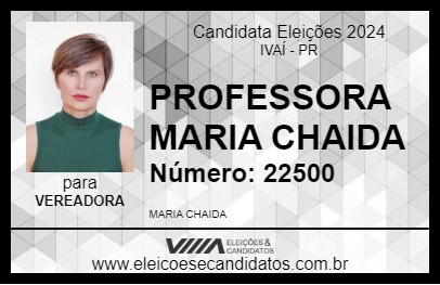 Candidato PROFESSORA MARIA CHAIDA 2024 - IVAÍ - Eleições