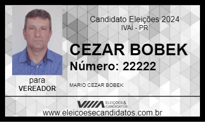 Candidato CEZAR BOBEK 2024 - IVAÍ - Eleições