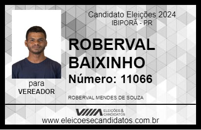 Candidato ROBERVAL BAIXINHO 2024 - IBIPORÃ - Eleições