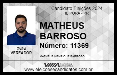 Candidato MATHEUS BARROSO 2024 - IBIPORÃ - Eleições