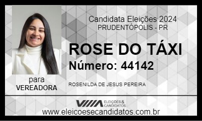 Candidato ROSE DO TÁXI 2024 - PRUDENTÓPOLIS - Eleições