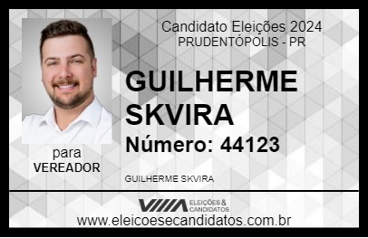 Candidato GUILHERME SKVIRA 2024 - PRUDENTÓPOLIS - Eleições