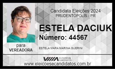 Candidato ESTELA DACIUK 2024 - PRUDENTÓPOLIS - Eleições