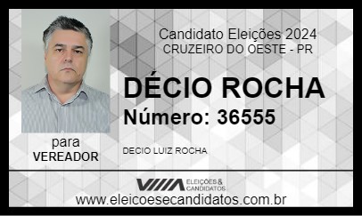 Candidato DÉCIO ROCHA 2024 - CRUZEIRO DO OESTE - Eleições