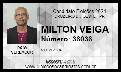 Candidato MILTON VEIGA 2024 - CRUZEIRO DO OESTE - Eleições