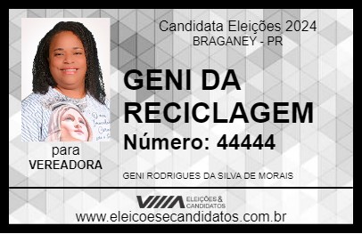 Candidato GENI DA RECICLAGEM 2024 - BRAGANEY - Eleições