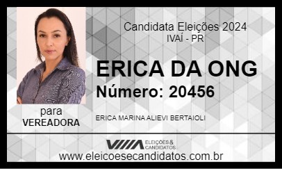 Candidato ERICA DA ONG 2024 - IVAÍ - Eleições