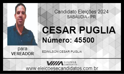 Candidato CESAR PUGLIA 2024 - SABÁUDIA - Eleições