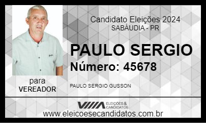 Candidato PAULO SERGIO 2024 - SABÁUDIA - Eleições