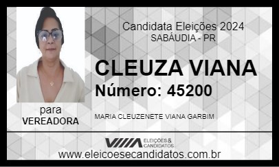 Candidato CLEUZA VIANA 2024 - SABÁUDIA - Eleições