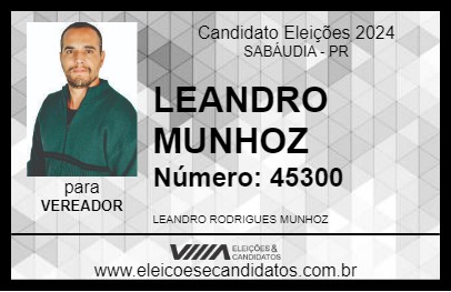 Candidato LEANDRO MUNHOZ 2024 - SABÁUDIA - Eleições