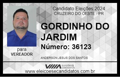 Candidato GORDINHO DO JARDIM 2024 - CRUZEIRO DO OESTE - Eleições