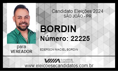 Candidato BORDIN 2024 - SÃO JOÃO - Eleições