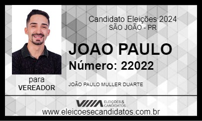 Candidato JOAO PAULO 2024 - SÃO JOÃO - Eleições