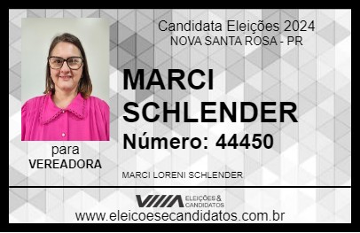 Candidato MARCI SCHLENDER 2024 - NOVA SANTA ROSA - Eleições