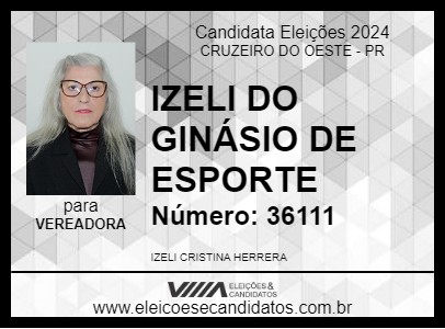 Candidato IZELI HERRERA 2024 - CRUZEIRO DO OESTE - Eleições