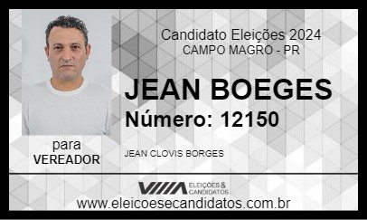 Candidato JEAN BORGES 2024 - CAMPO MAGRO - Eleições