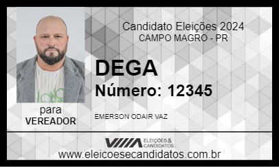 Candidato DEGA 2024 - CAMPO MAGRO - Eleições