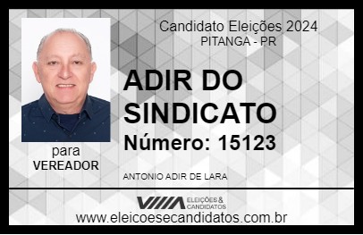 Candidato ADIR DO SINDICATO 2024 - PITANGA - Eleições