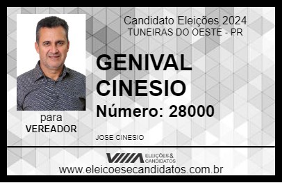 Candidato GENIVAL CINESIO 2024 - TUNEIRAS DO OESTE - Eleições