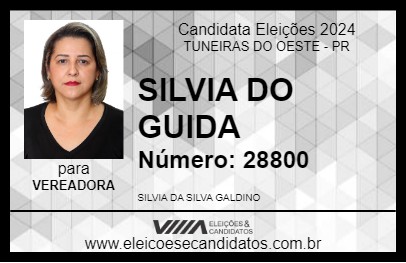 Candidato SILVIA DO GUIDA 2024 - TUNEIRAS DO OESTE - Eleições