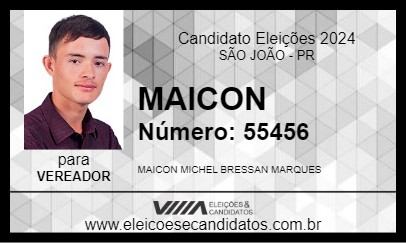 Candidato MAICON 2024 - SÃO JOÃO - Eleições