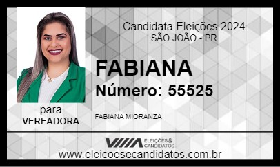 Candidato DIRETORA FABIANA MIORANZA 2024 - SÃO JOÃO - Eleições