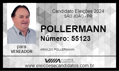 Candidato PALMENDIO ARNILDO POLLERMANN 2024 - SÃO JOÃO - Eleições