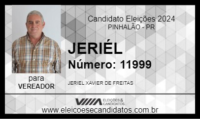 Candidato JERIÉL 2024 - PINHALÃO - Eleições