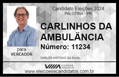 Candidato CARLINHOS DA AMBULÄNCIA 2024 - PALOTINA - Eleições