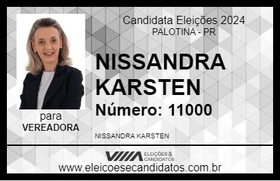 Candidato NISSANDRA KARSTEN 2024 - PALOTINA - Eleições