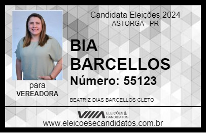 Candidato BIA BARCELLOS 2024 - ASTORGA - Eleições