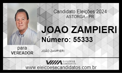 Candidato JOAO ZAMPIERI 2024 - ASTORGA - Eleições