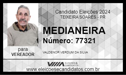 Candidato MEDIANEIRA 2024 - TEIXEIRA SOARES - Eleições