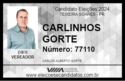 Candidato CARLINHOS GORTE 2024 - TEIXEIRA SOARES - Eleições