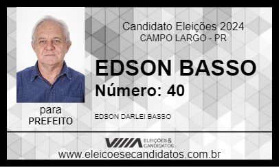 Candidato EDSON BASSO 2024 - CAMPO LARGO - Eleições