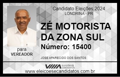 Candidato ZÉ MOTORISTA DA ZONA SUL 2024 - LONDRINA - Eleições