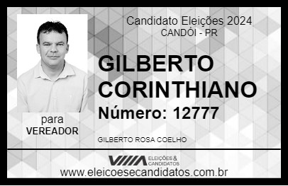 Candidato GILBERTO CORINTHIANO 2024 - CANDÓI - Eleições