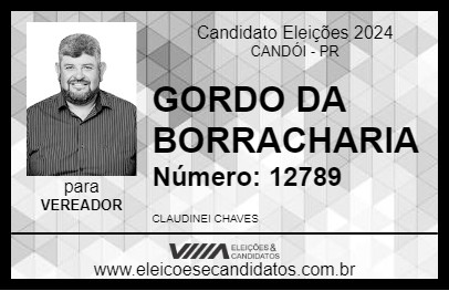 Candidato GORDO DA BORRACHARIA 2024 - CANDÓI - Eleições