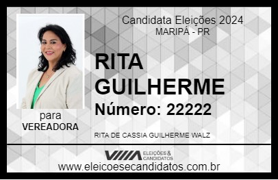 Candidato RITA GUILHERME 2024 - MARIPÁ - Eleições