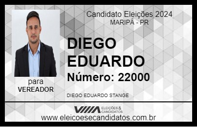 Candidato DIEGO EDUARDO 2024 - MARIPÁ - Eleições